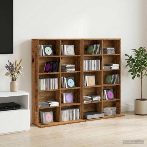 Кабинет за CD 2 бр. Старо дърво 65 x 23,5 x 97,5 см