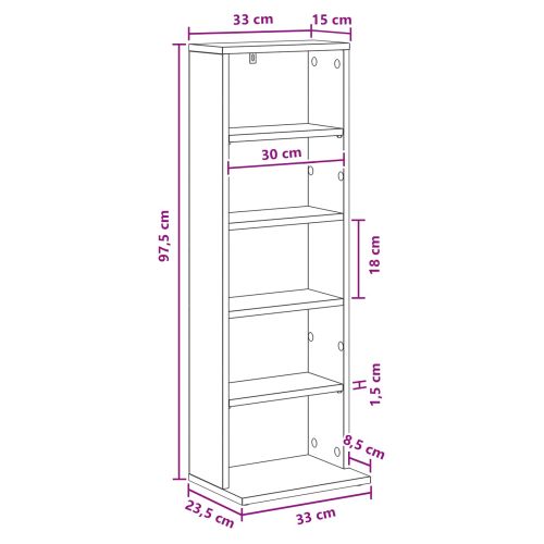 Кабинет за CD Дъб сонома 33 x 23,5 x 97,5 см