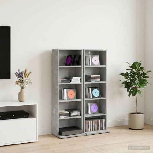 Кабинет за CD 2 бр. Бетонно сиво 33 x 23,5 x 97,5 см