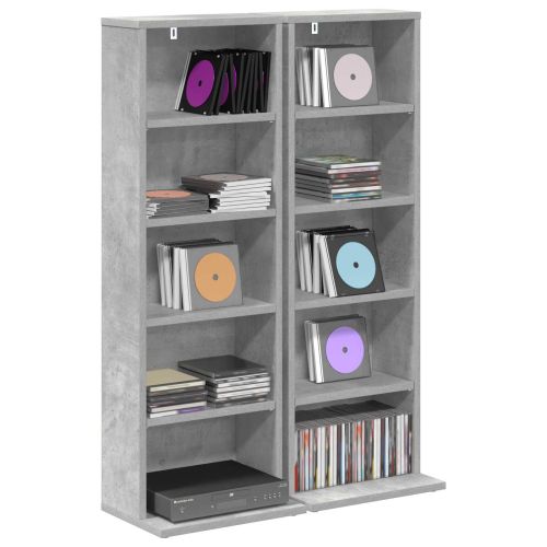 Кабинет за CD 2 бр. Бетонно сиво 33 x 23,5 x 97,5 см