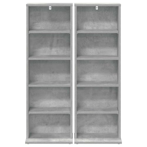 Кабинет за CD 2 бр. Бетонно сиво 33 x 23,5 x 97,5 см