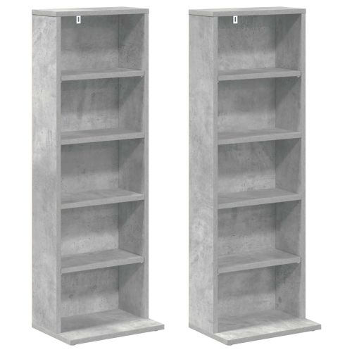 Кабинет за CD 2 бр. Бетонно сиво 33 x 23,5 x 97,5 см