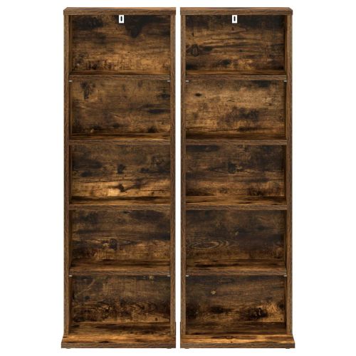 Кабинет за CD 2 бр. Опушен дъб 33 x 23,5 x 97,5 см