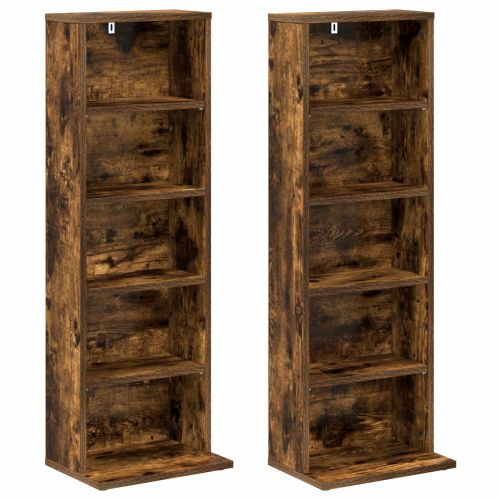 Кабинет за CD 2 бр. Опушен дъб 33 x 23,5 x 97,5 см
