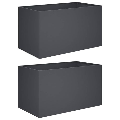 Градинска саксия 2 бр. Антрацит 80 x 50 x 50 см