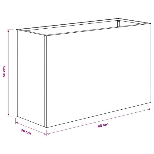 Градинска саксия Черно 80 x 30 x 50 см