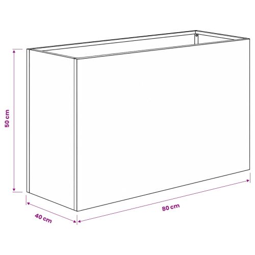 Градинска саксия Бяло 80 x 40 x 50 cm Студено валцована стомана