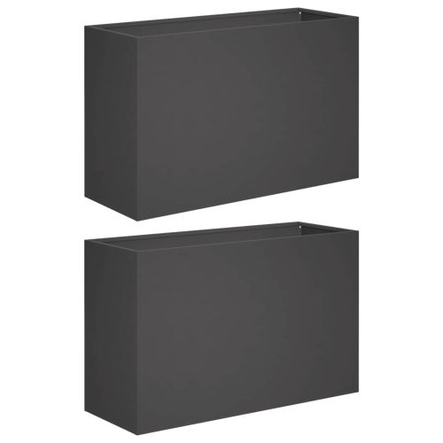 Градинска саксия 2 бр. Черно 80 x 30 x 50 см