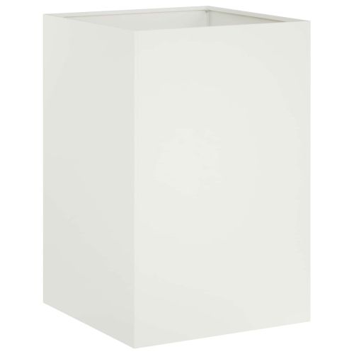 Градинска саксия Бяло 40 x 40 x 75 cm Студено валцована стомана