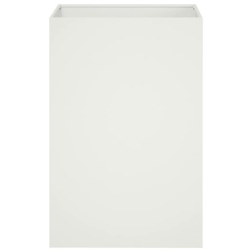 Градинска саксия Бяло 40 x 40 x 75 cm Студено валцована стомана