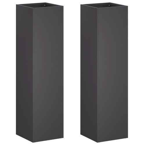 Градинска саксия 2 бр. Черно 20 x 20 x 75 см