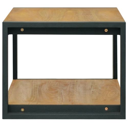 Стенен шкаф за баня, 90x45x35 см, тиково дърво масив