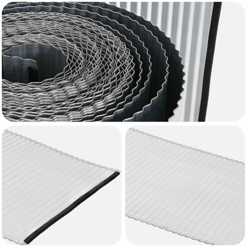 vidaxl Ограда за трева 10 м x 15 см Поцинкована стомана Сребристо