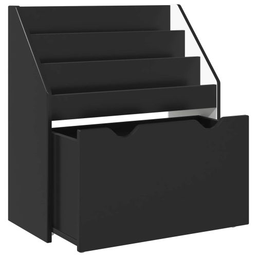 Детска рафт за книги с чекмедже Черно 60 x 29,5 x 69 см