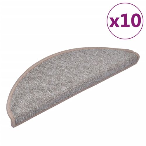 Изтривалки за стълби, 10 бр., 65x24x4 см, светлокафяви, полукръгли, големи