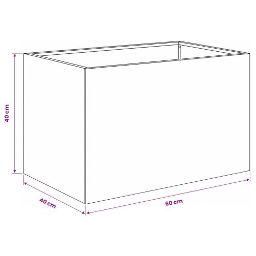 Градинска саксия Ръждясало 60 x 40 x 40 см Кортенова стомана