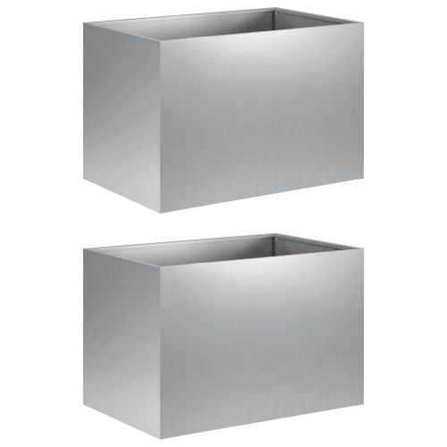 Градинска саксия 2 бр. Сребристо 60 x 40 x 40 см