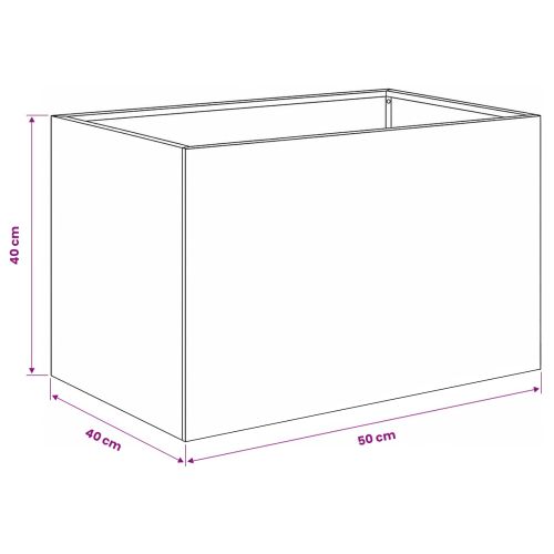 Градинска саксия Бяло 50 x 40 x 40 см Студено валцована стомана