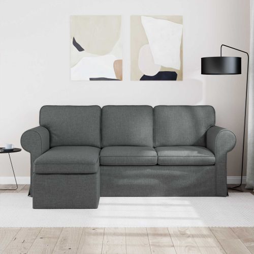 Диван Тъмен сив 195 x 138 x 80 см текстил