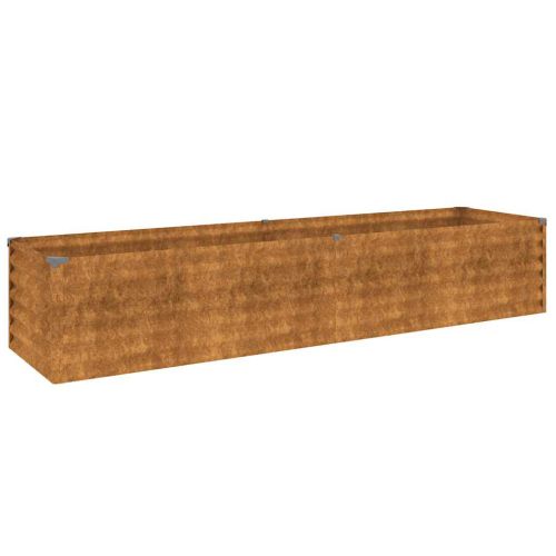 Повдигната градинска леха 194x50x36 см, кортенова стомана