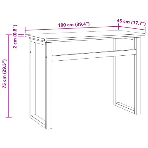 Бюро Натурално Солидно тиково дърво 100 x 45 x 75см