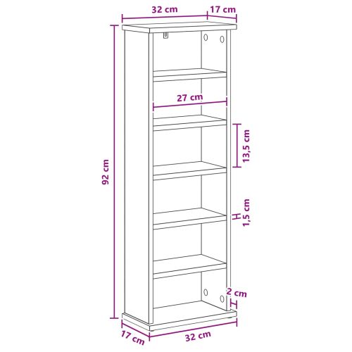 Кабинет за CD Черен дъб 60 x 17 x 92 см Инженерна дървесина