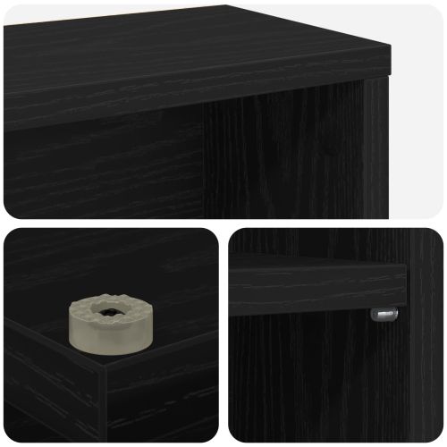 Кабинет за CD 2 бр. Черен дъб 60 x 17 x 92 см