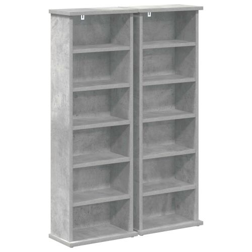 Кабинет за CD 2 бр. Бетонно сиво 60 x 17 x 92 см