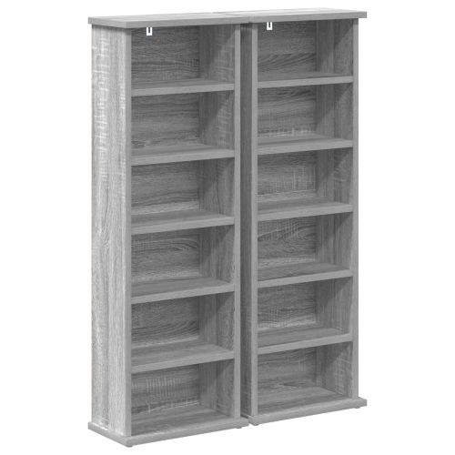 Кабинет за CD 2 бр. Сив Сонома 60 x 17 x 92 см