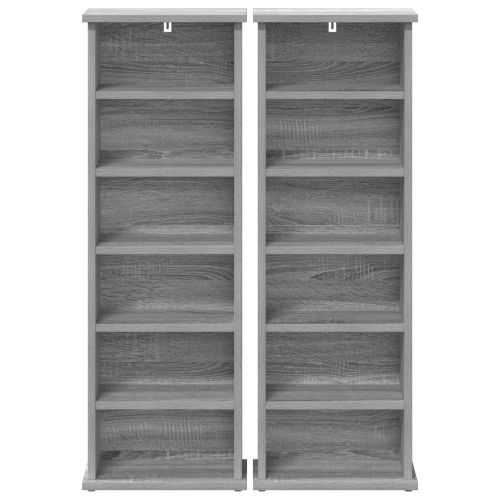 Кабинет за CD 2 бр. Сив Сонома 60 x 17 x 92 см