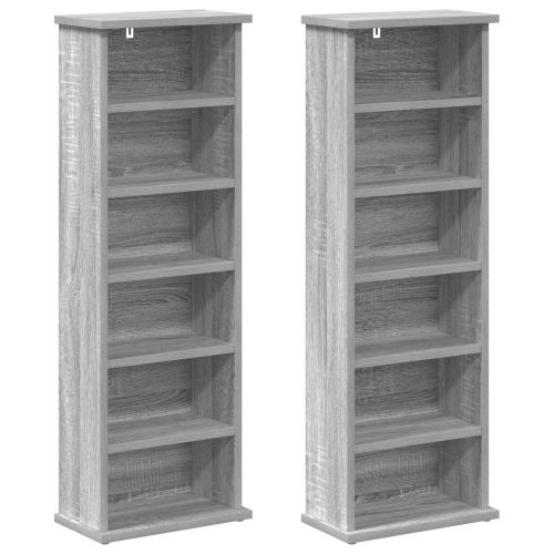 Кабинет за CD 2 бр. Сив Сонома 60 x 17 x 92 см