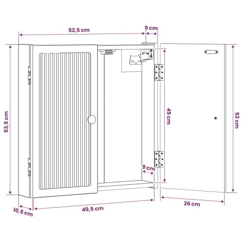 Кабинет за дартборд EDE Дъб сонома 52,5 x 10,5 x 53,5 см