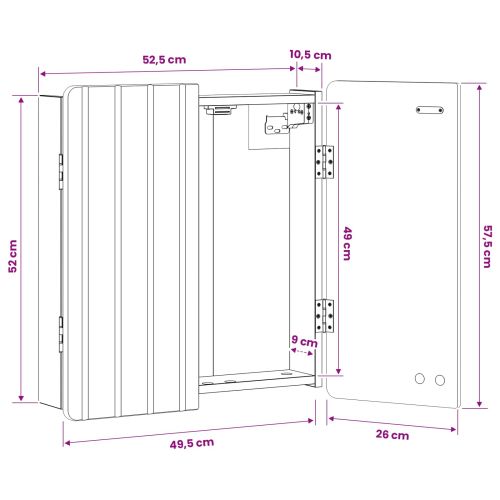 Кабинет за дартборд ZWOLLE Бяло 52,5 x 10,5 x 57,5 см