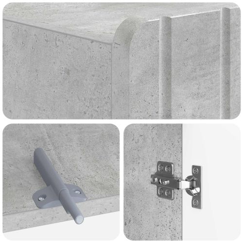 Тоалетна Шкаф ZWOLLE Бетонно сиво 66 x 25,5 x 190 см