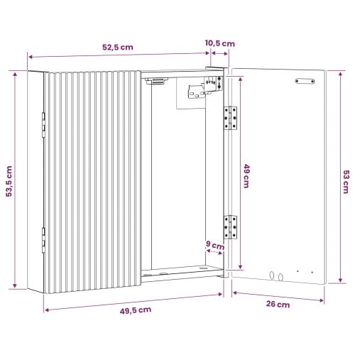 Кабинет за дартборд ARNHEM Бетонно сиво 52,5 x 10,5 x 53,5 см