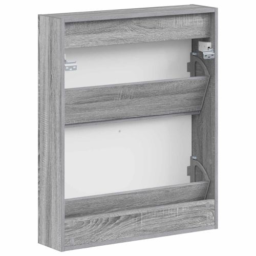 Стенно шкафче за обувки HOORN 71 x 17 x 86 см Сив Сонома