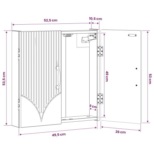 Кабинет за дартборд HOORN Бял гланц 52,5 x 10,5 x 53,5 см