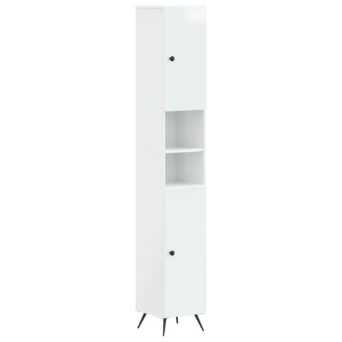 Шкаф за баня с отворена рафт BREDA Бял гланц 30 x 31 x 190 см