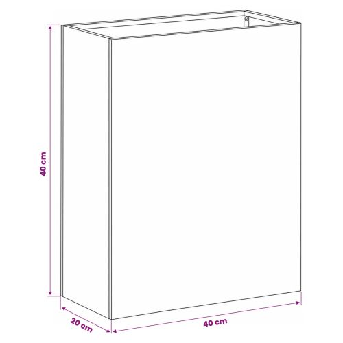 Градинска саксия 2 бр. Антрацит 40 x 20 x 40 см