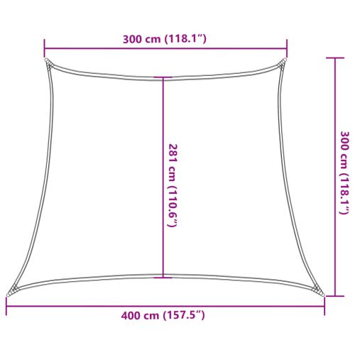 311104 Sunshade Sail 160 g/m² Anthracite 3/4x3 m HDPE