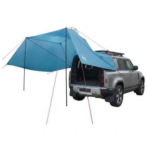 Автомобилна палатка 350 x 250 cm Синьо Полиестер и стомана