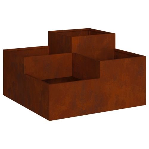 Градинска саксия Ръждясало 80 x 80 x 48 см Патинираща стомана