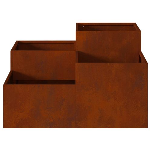 Градинска саксия Ръждясало 80 x 80 x 48 см Патинираща стомана