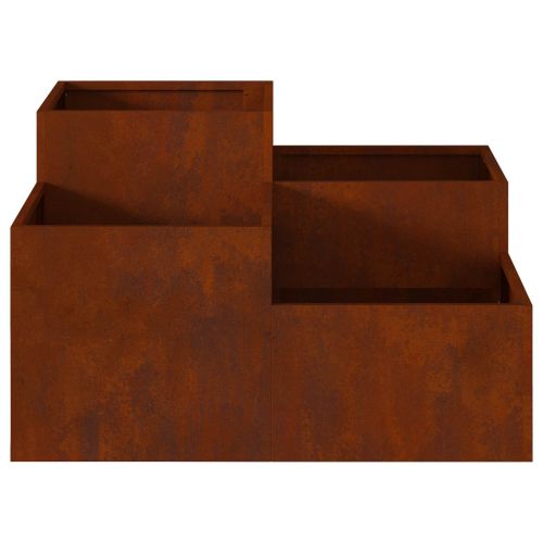 Градинска саксия Ръждясало 80 x 80 x 48 см Патинираща стомана