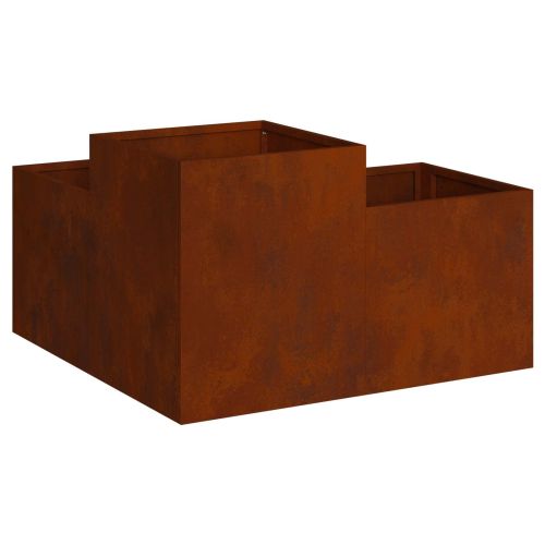 Градинска саксия Ръждясало 80 x 80 x 48 см Патинираща стомана