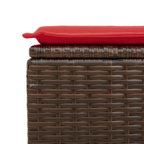 Градински стол с възглавница, кафяв, 55x55x37 см, полиратан