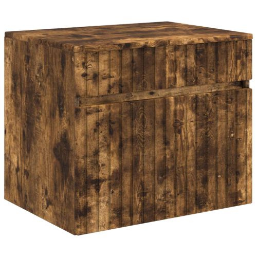 Комплект шкафове за баня 3 бр. Опушен дъб 49 x 44,5 x 65 см