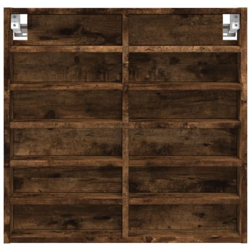 Шкаф витрина, опушен дъб, 60x8,5x58 см, инженерно дърво