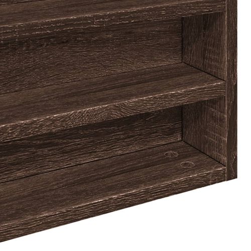 Шкаф витрина, кафяв дъб, 100x8,5x58 см, инженерно дърво