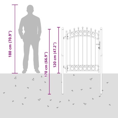 Оградна врата с шипове, стомана, 100x150 см, зелена